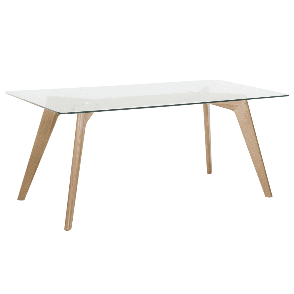 Beliani Jedálenský stôl so skleneným povrchom 180 cm HUDSON